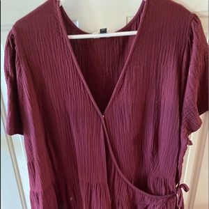 Universal Thread maroon wrap maxi dress